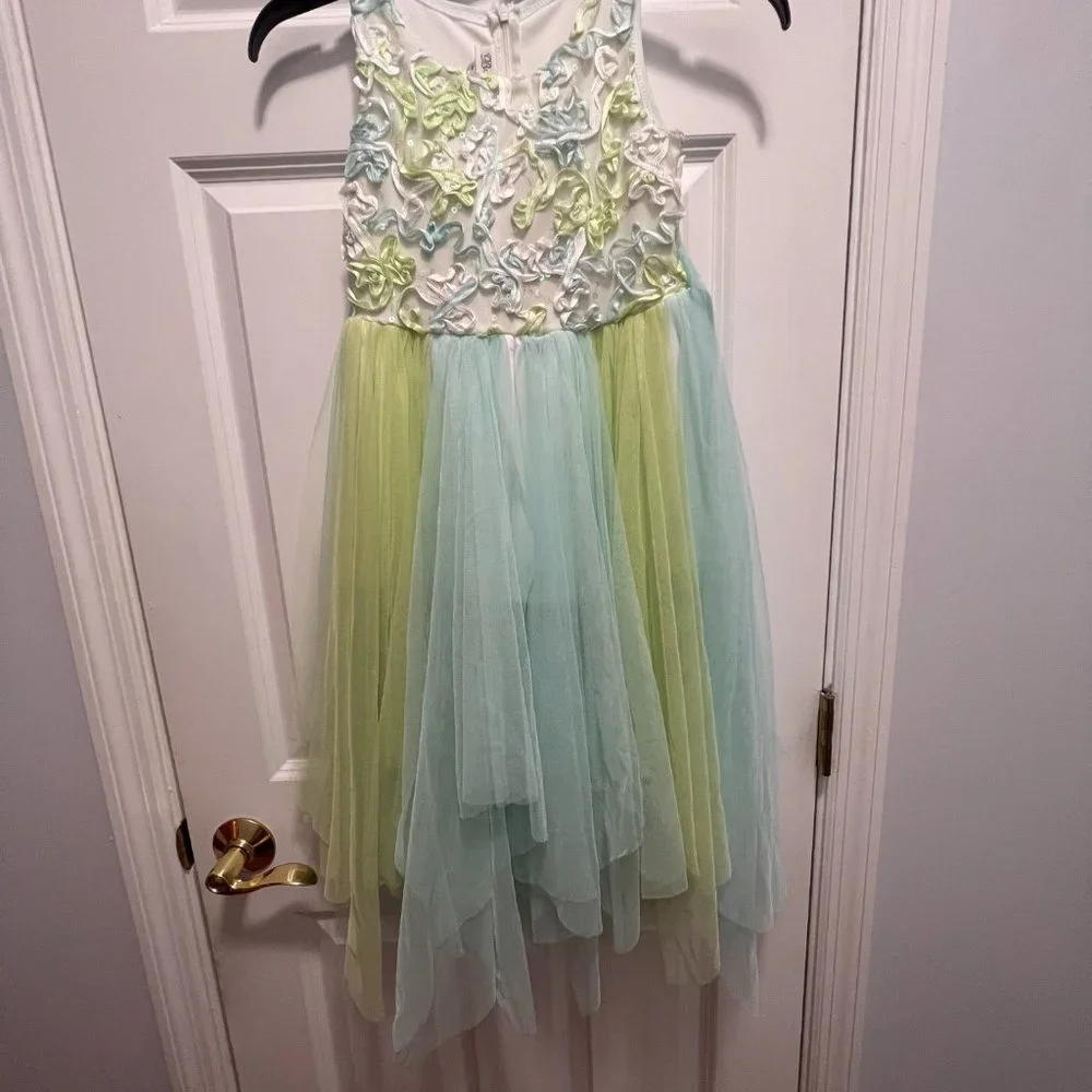 Bonnie Jean size 7 sleeveless floral tulle dress